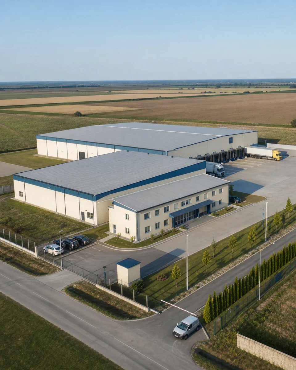 Poslovni objekat fotografisan dronom iz vazduha